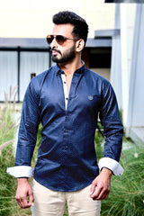 Sapphire Arrow Slim Fit Shirt – Contrast Collar Edition