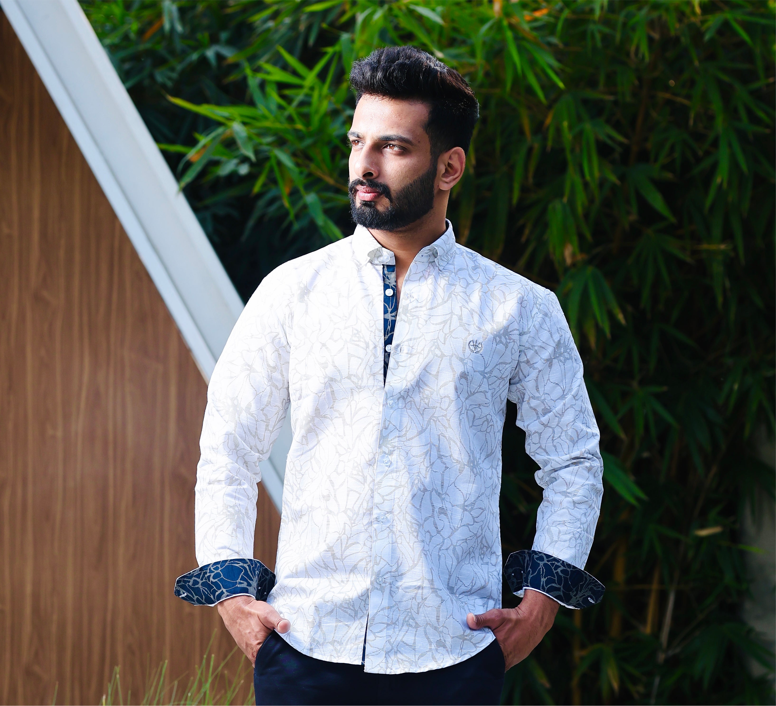Signature White Heritage Shirt –  Accents in Luxe Cotton Linen