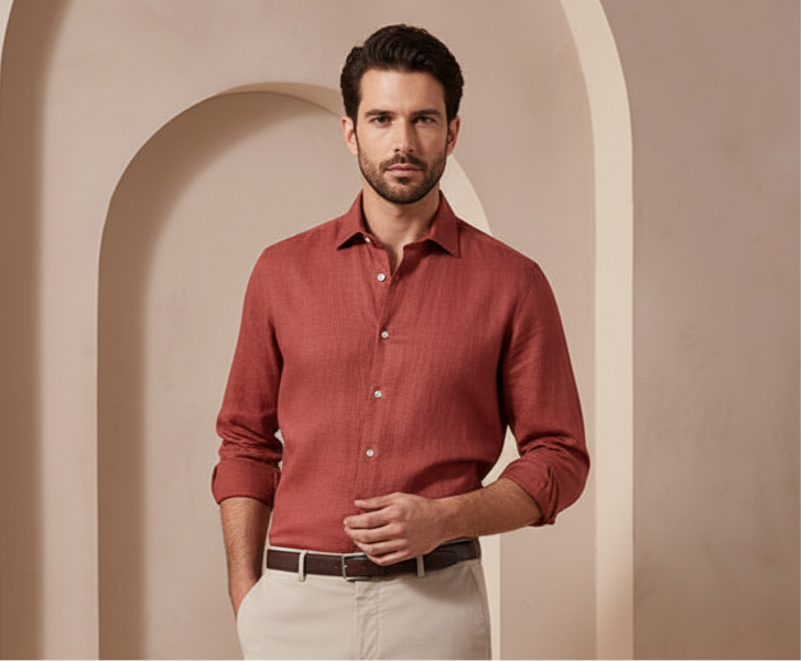 Linen Coffee Brown - Premium Shirt