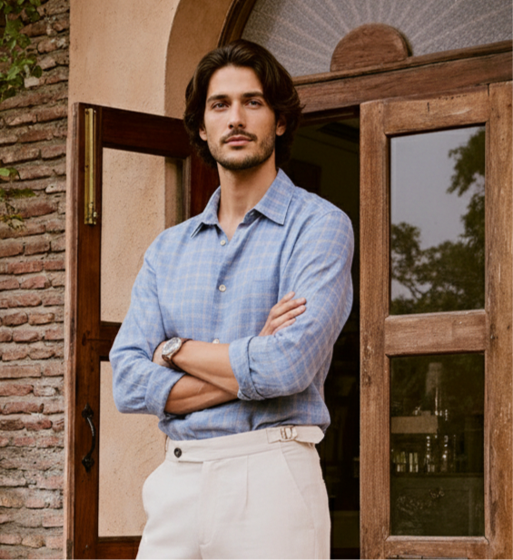 Premium Cotton - Blue Print Shirt