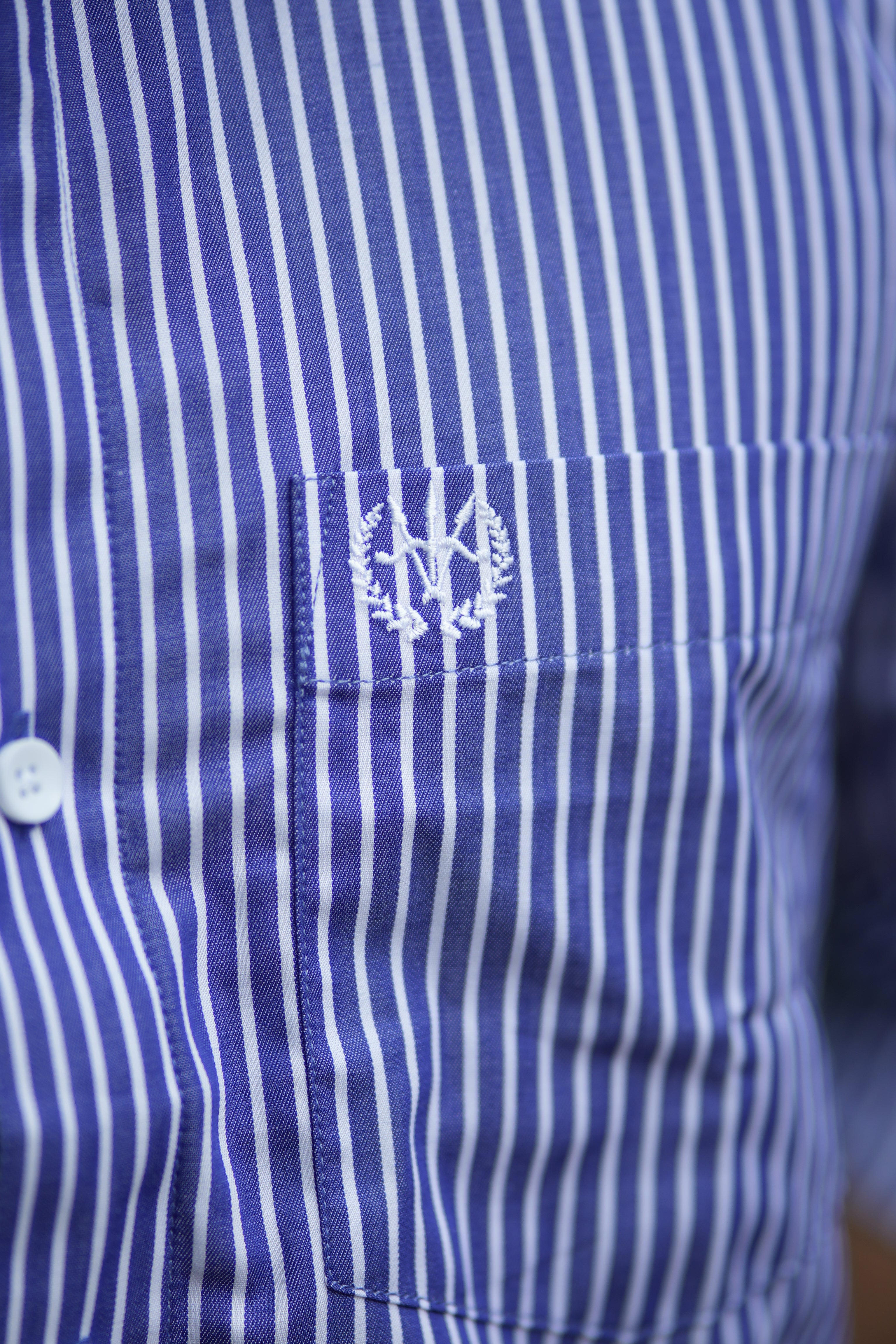 Iconic Stripe Shirt – Sapphire & White, Business Class Fit