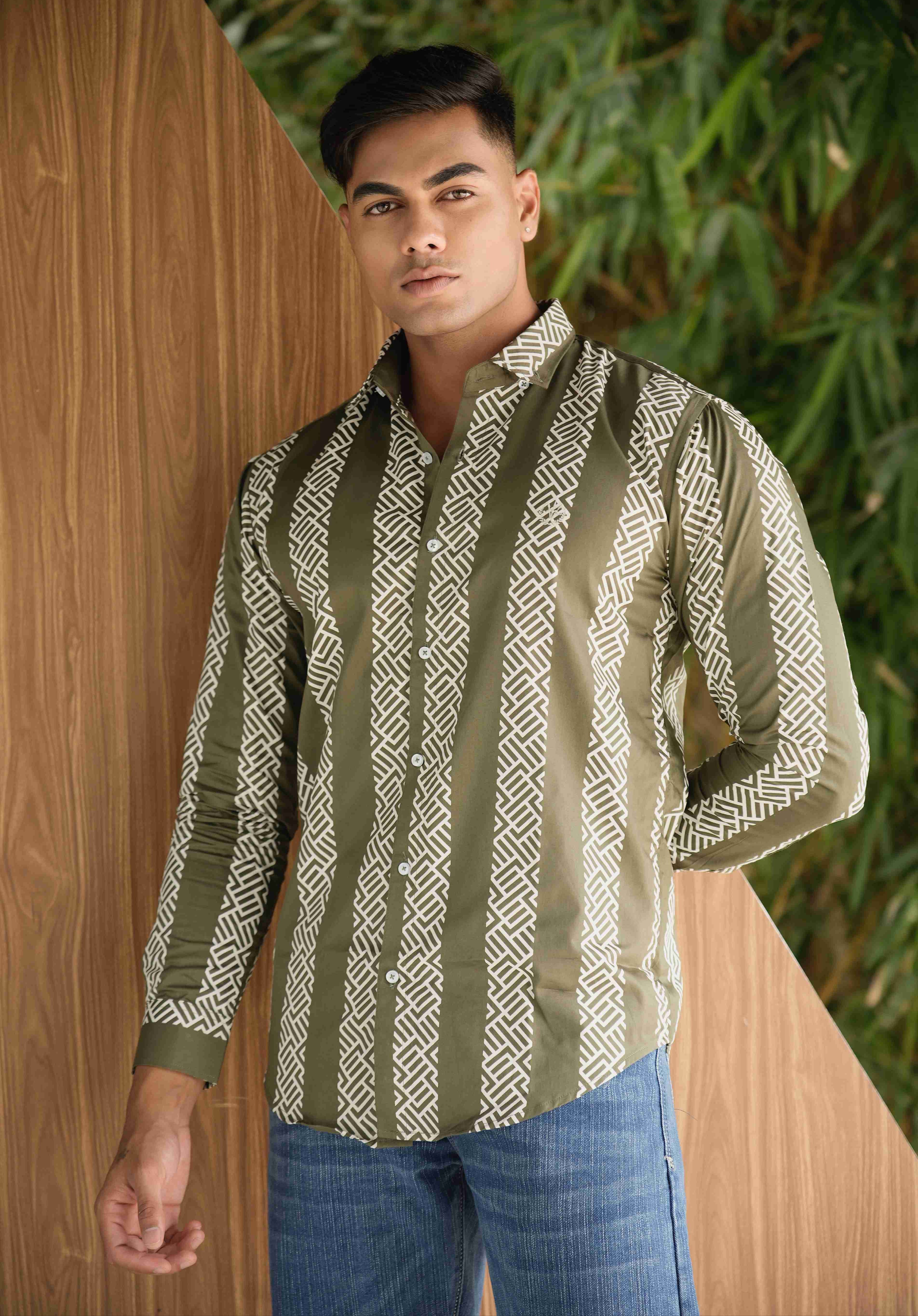 Premium Italian Satin - Basil Green Shirt