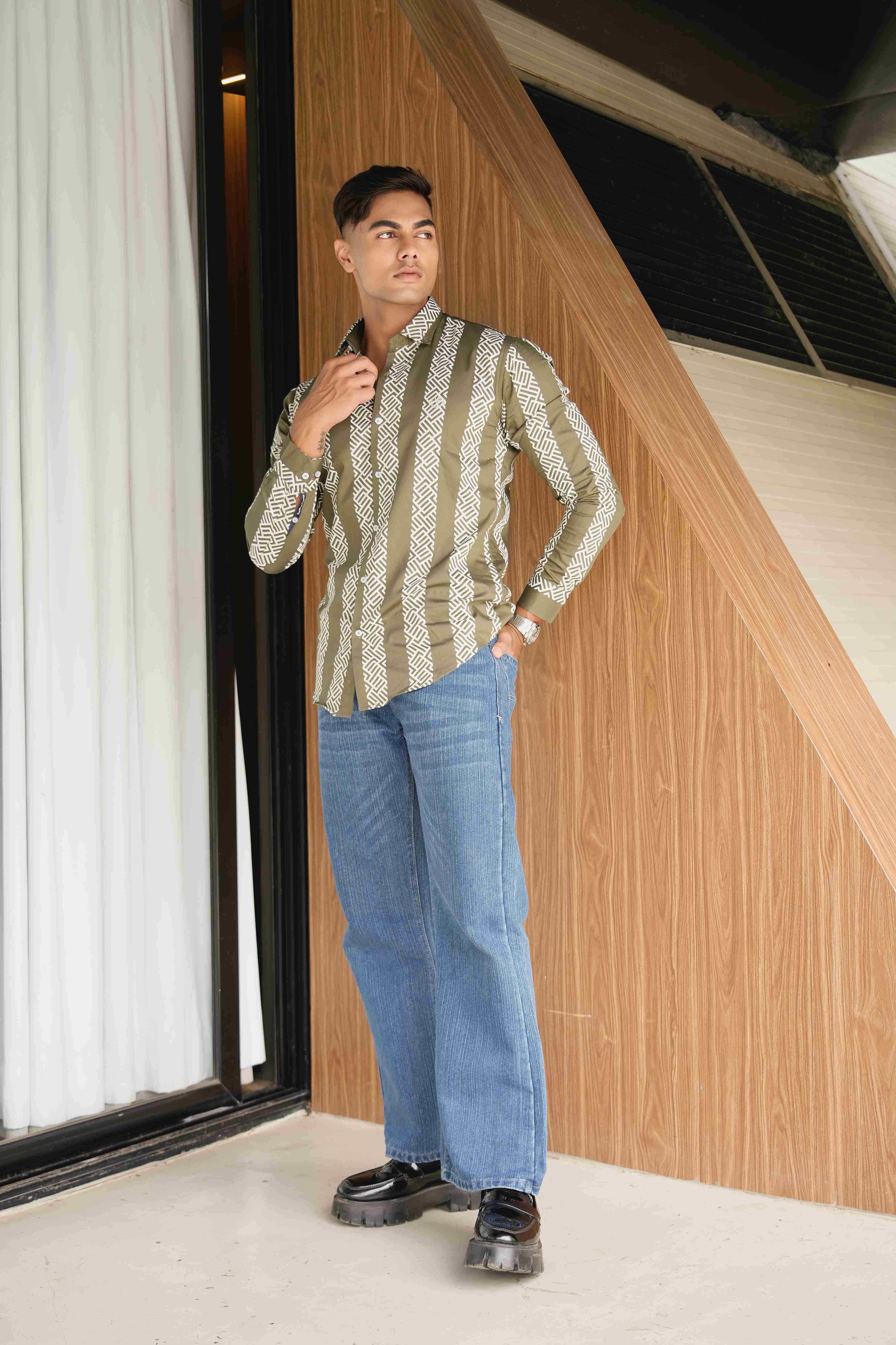 Premium Italian Satin - Basil Green Shirt