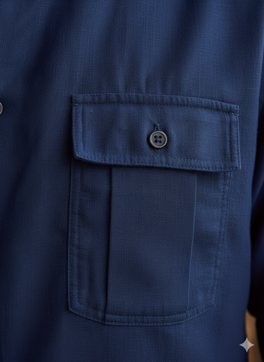 Navi Blue - Utility Pocket Shirt