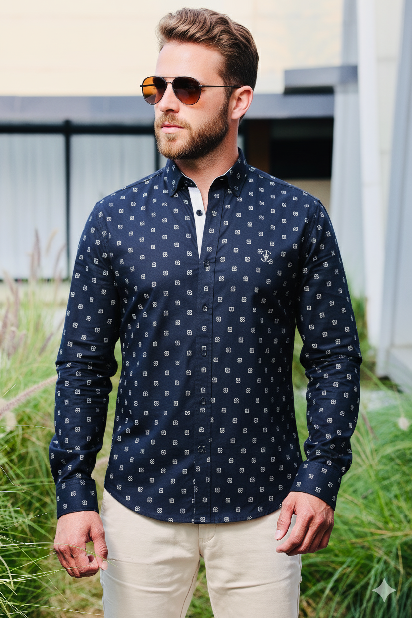 Blue Print - Premium Cotton Slim Fit Shirt