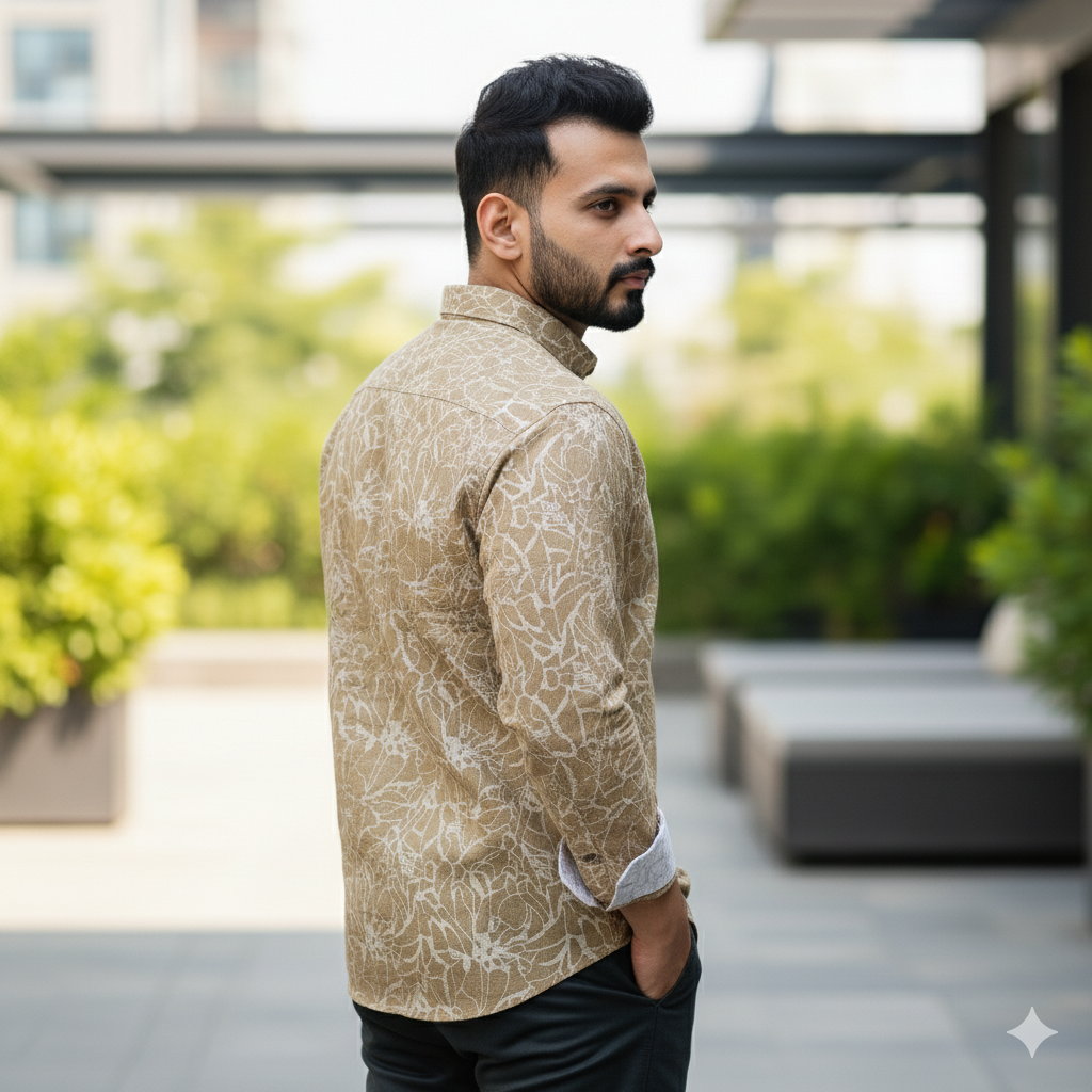 Luxe Print in Cotton Linen - Slim Fit Shirt