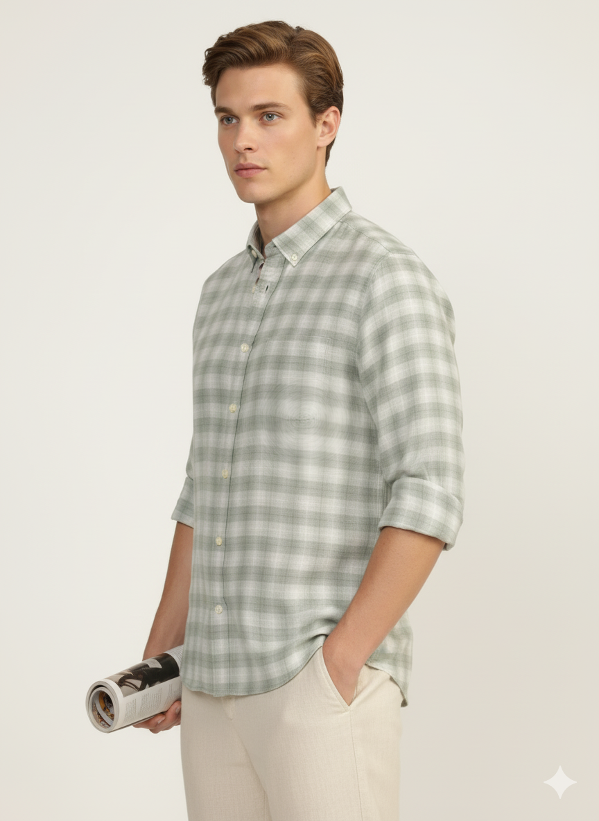 Cotton - Grey white Shirt
