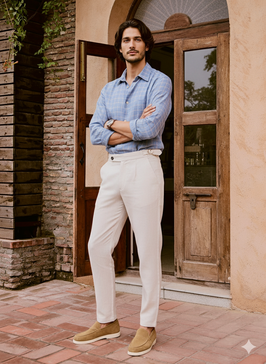 Premium Cotton - Blue Print Shirt