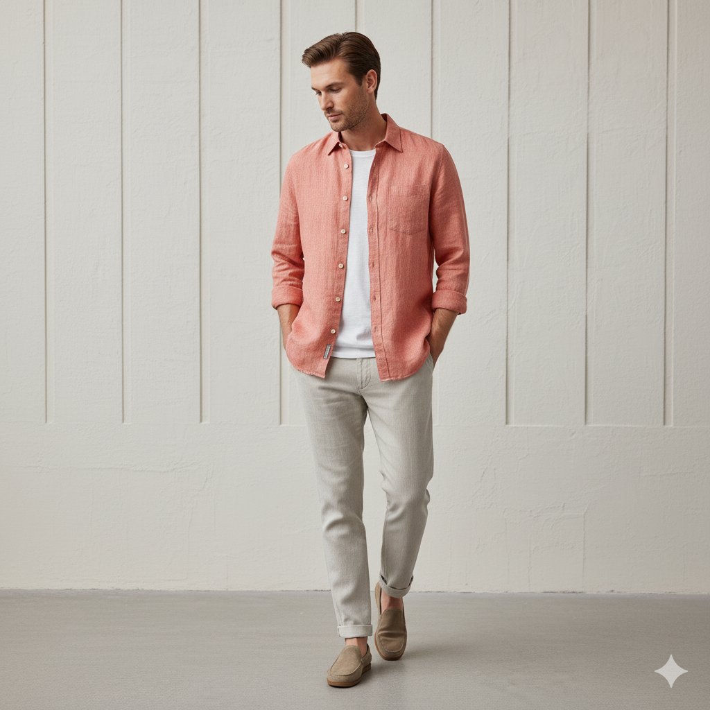 Desert Pink - Premium Cotton Shirt