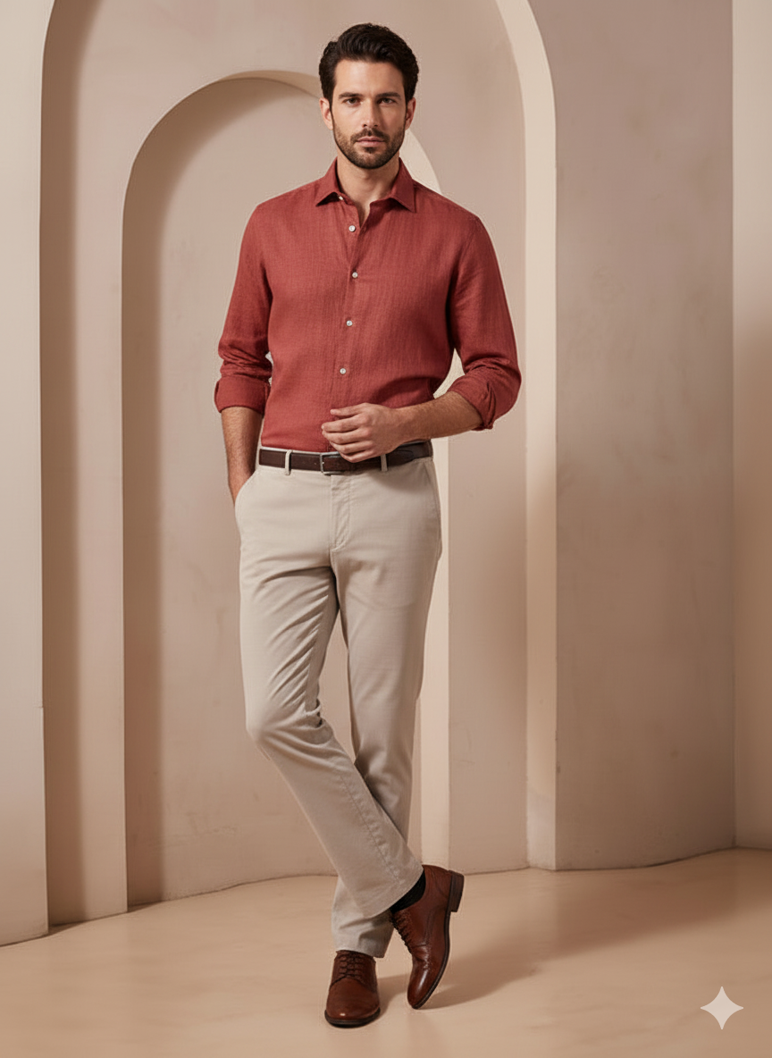 Linen Coffee Brown - Premium Shirt