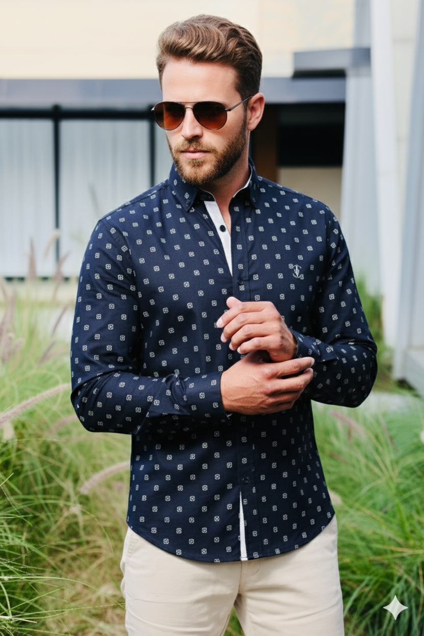 Blue Print - Premium Cotton Slim Fit Shirt