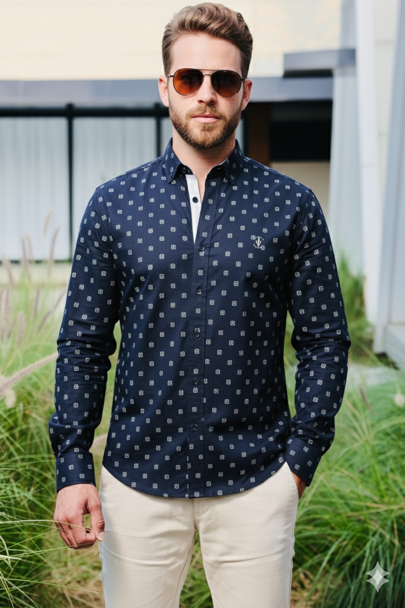 Blue Print - Premium Cotton Slim Fit Shirt