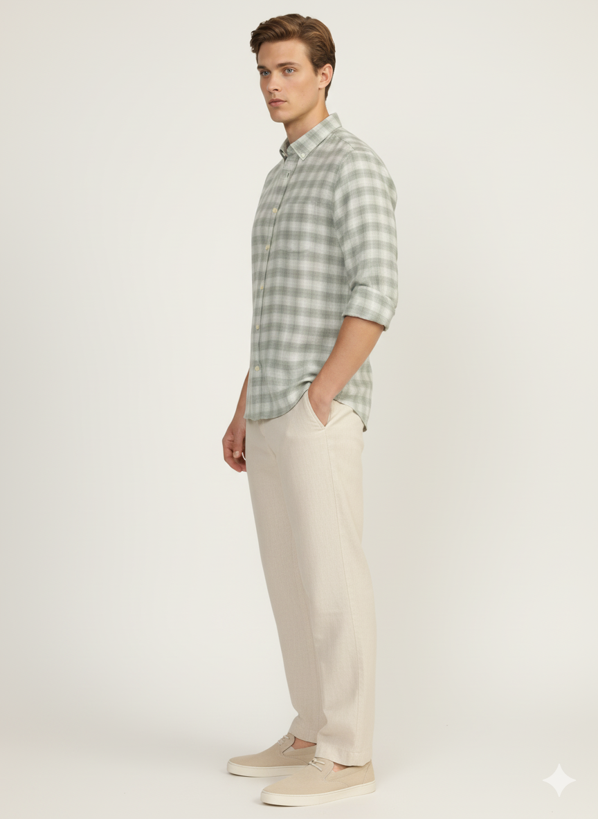Cotton - Grey white Shirt