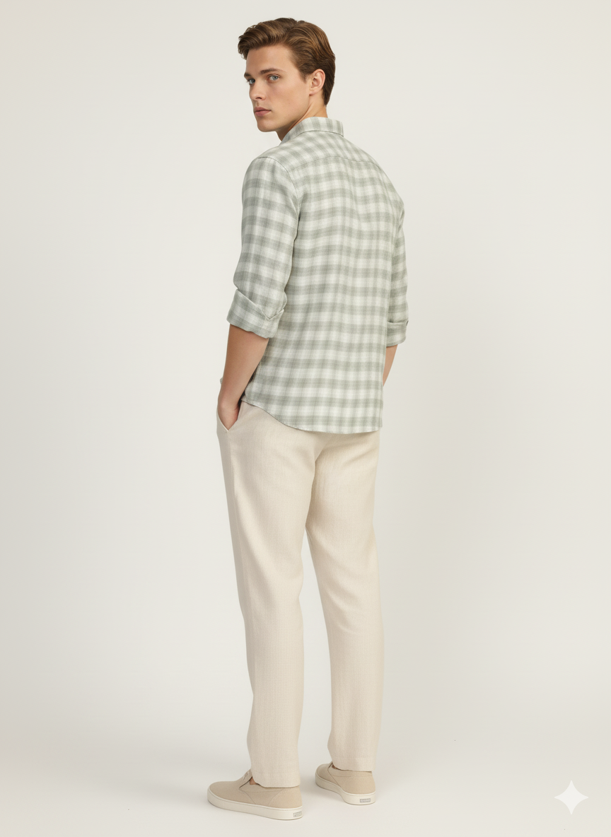 Cotton - Grey white Shirt