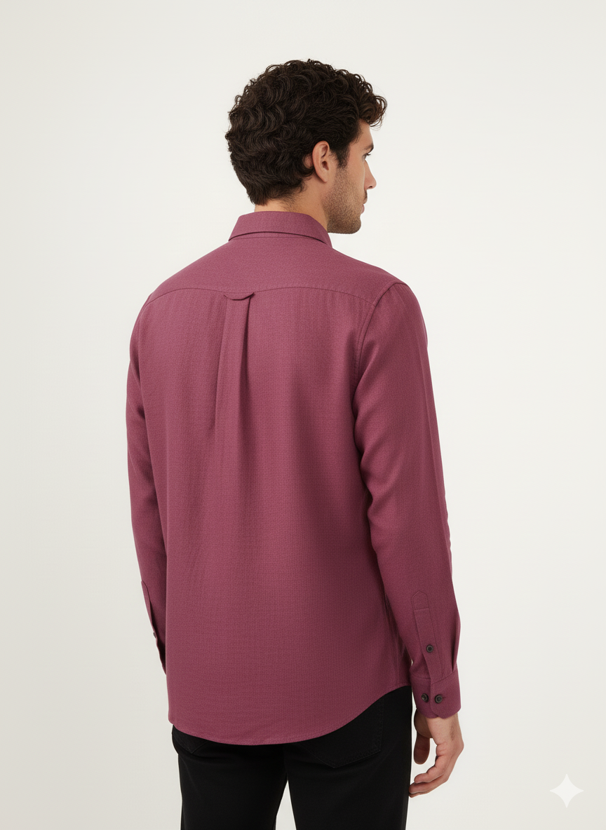 Cotton Linen Bretheble - Burgundy Shirt