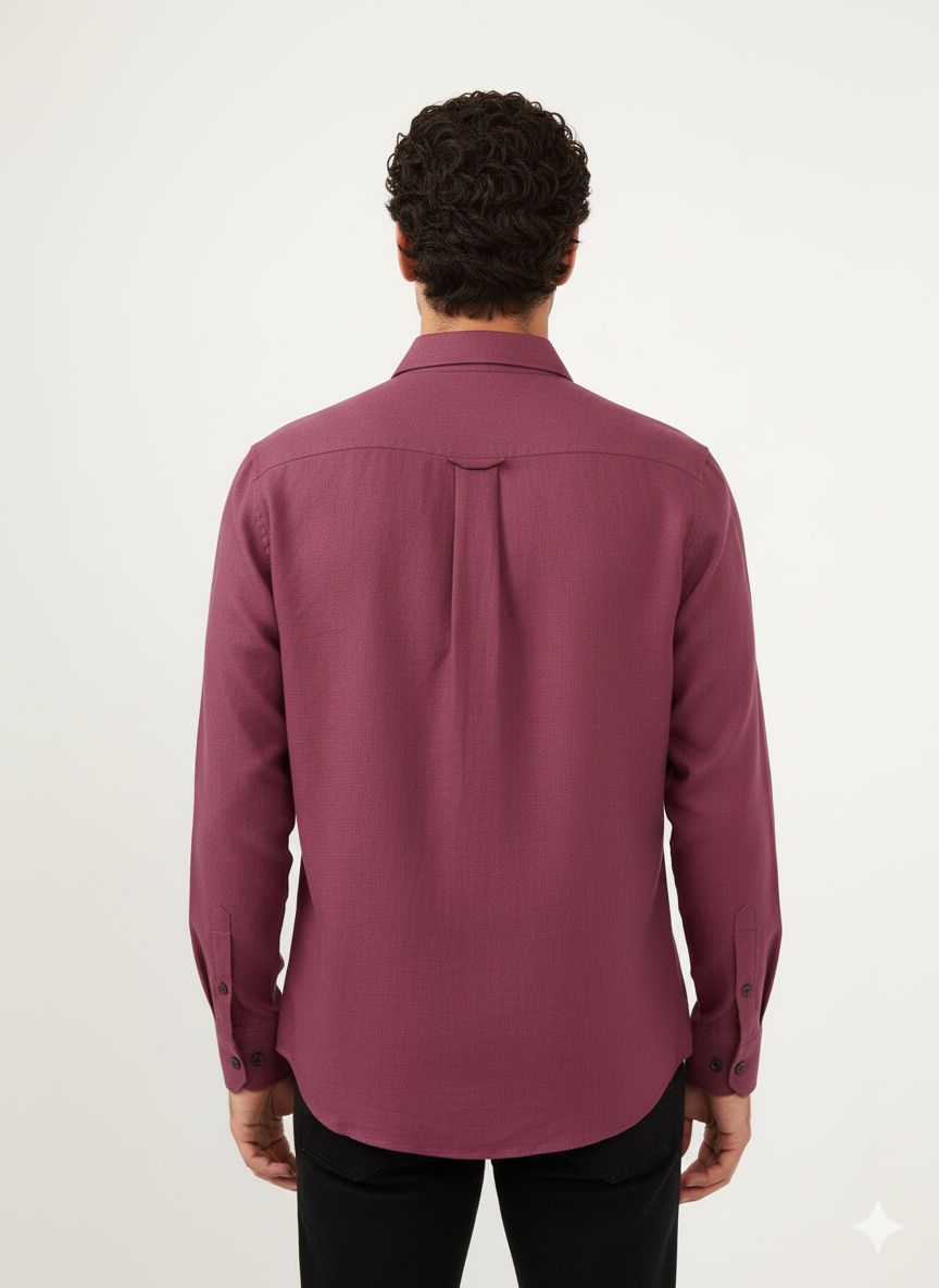 Cotton Linen Bretheble - Burgundy Shirt