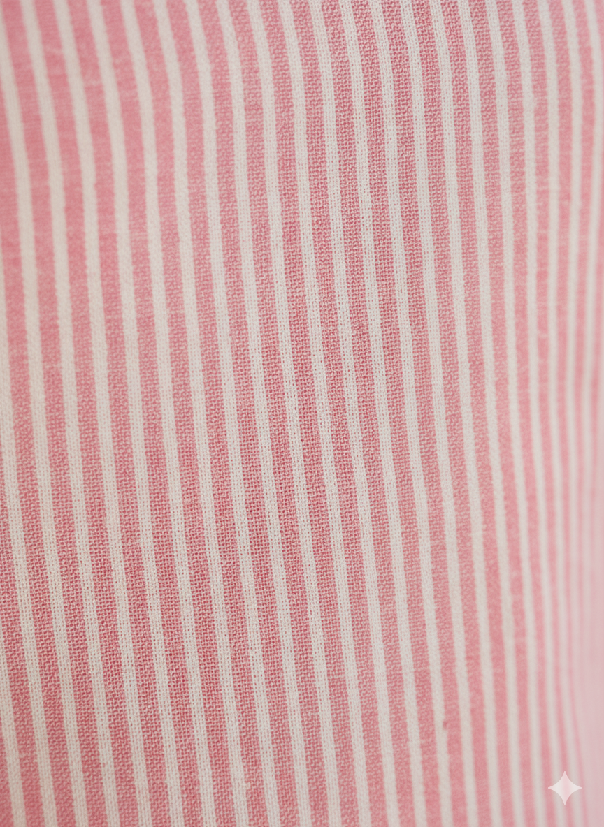 Cotton - Pink white Stripe Shirt