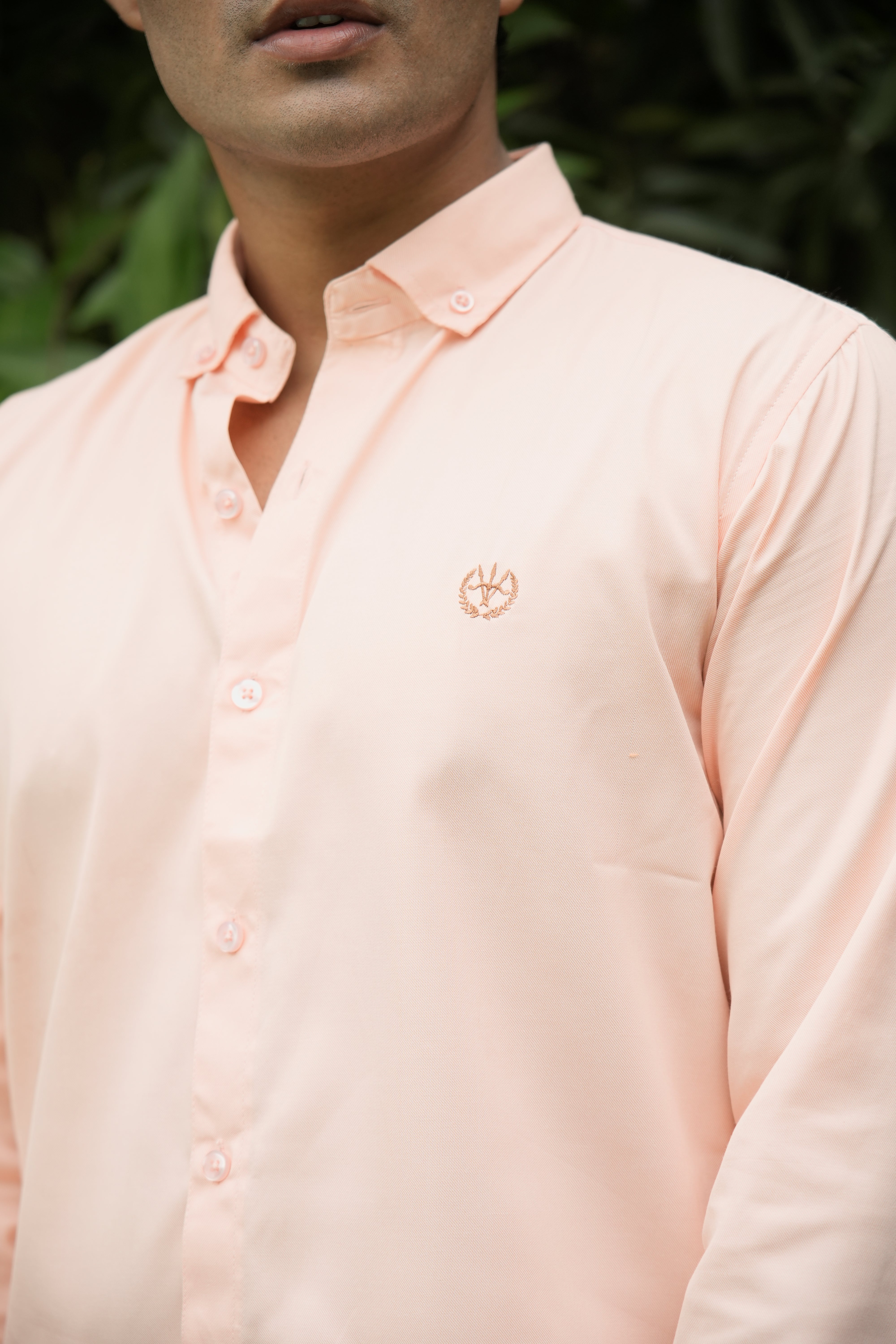 GIJA COTTON - ELEGANT PLAIN SUNSET ORANGE SHIRT