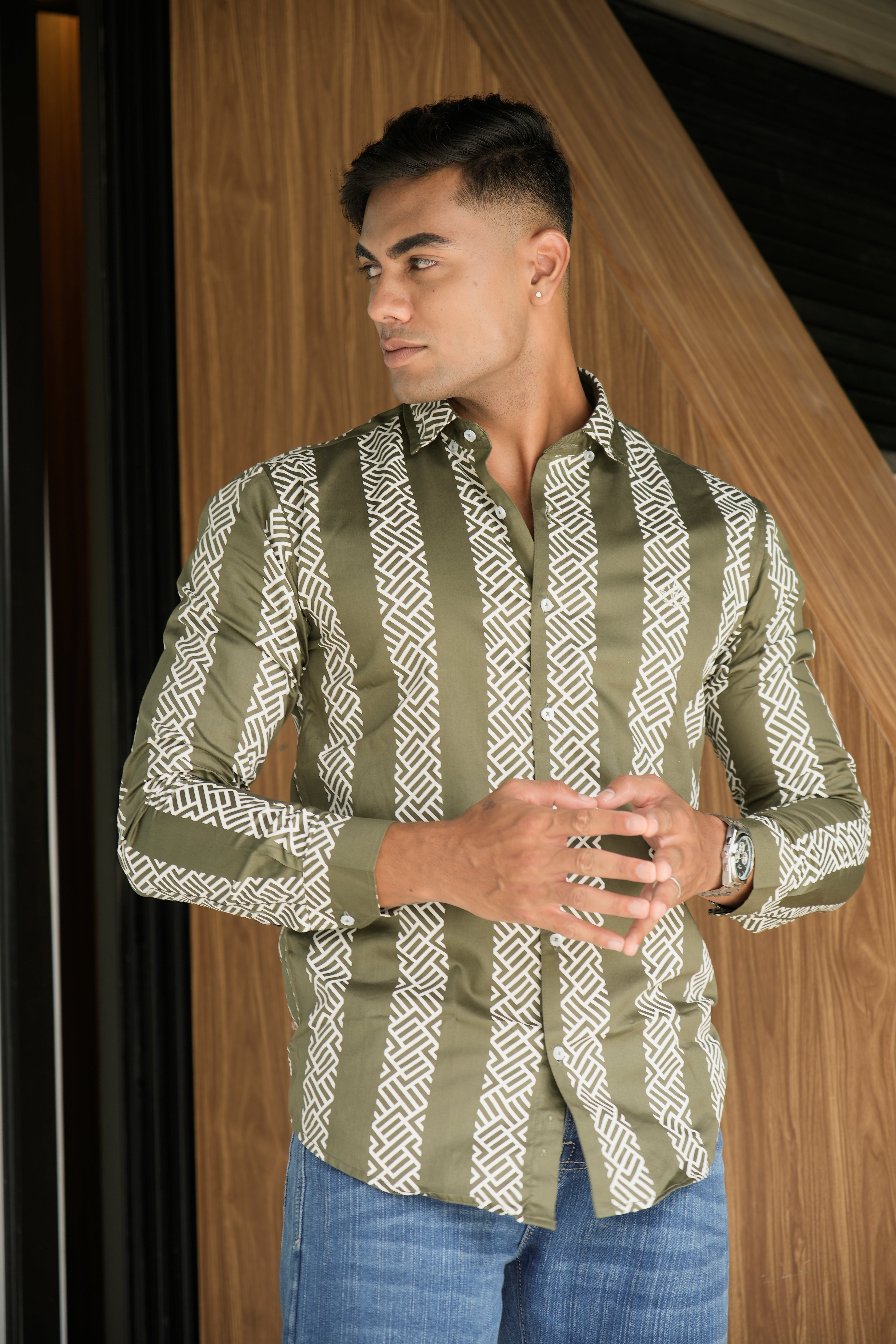Premium Italian Satin - Basil Green Shirt